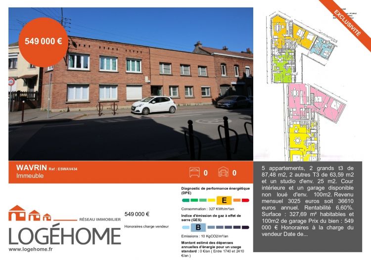 Vente immeuble à Wavrin - Ref.ESWAV434 - Image 1